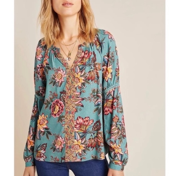Sold Farm Rio X Anthropologie Paola Pleasant Top - Picture 4 of 13